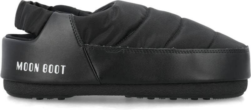 Moon boot Zwarte gewatteerde nylon muilen voor heren Black Heren - Foto 4
