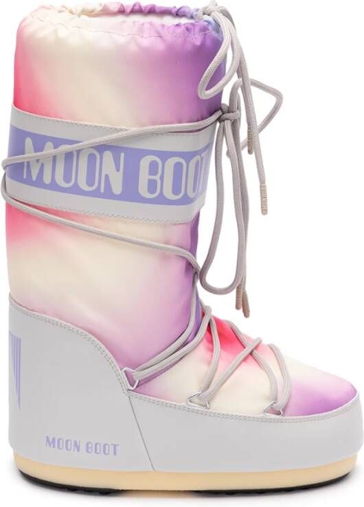 Moon boot Nylon Gevoerde Laarzen met Logo Detail Gray Dames