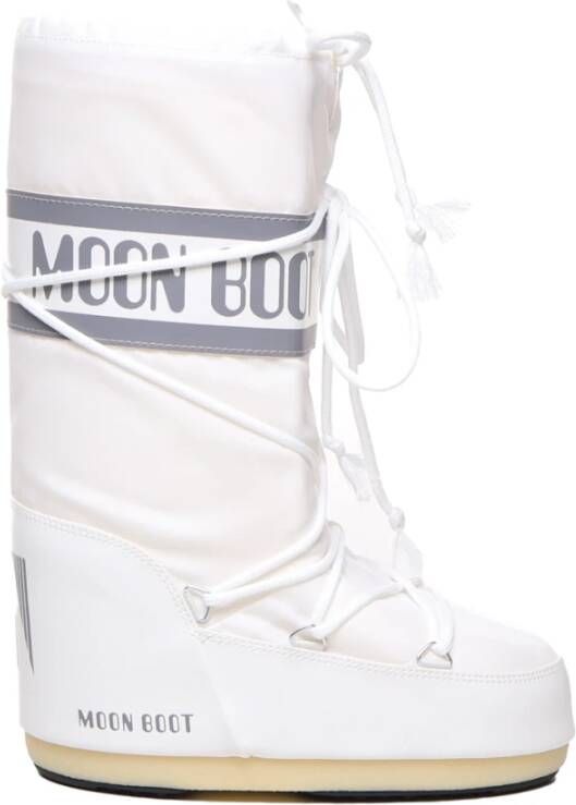 Moon boot Waterdichte witte stoffen laarzen met trekkoord Wit Dames - Foto 4