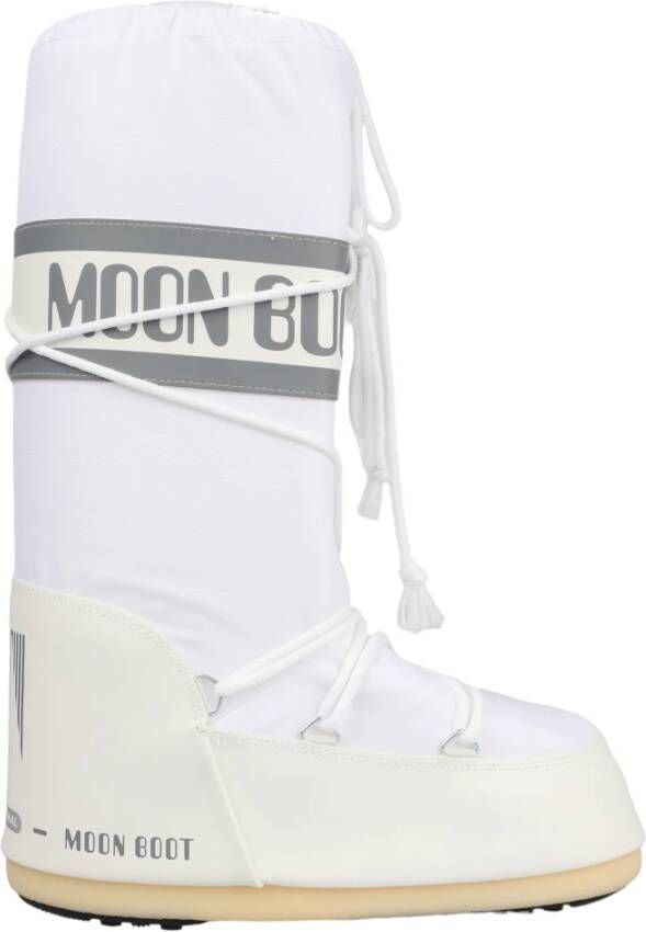 Moon boot Waterdichte witte stoffen laarzen met trekkoord Wit Dames - Foto 2