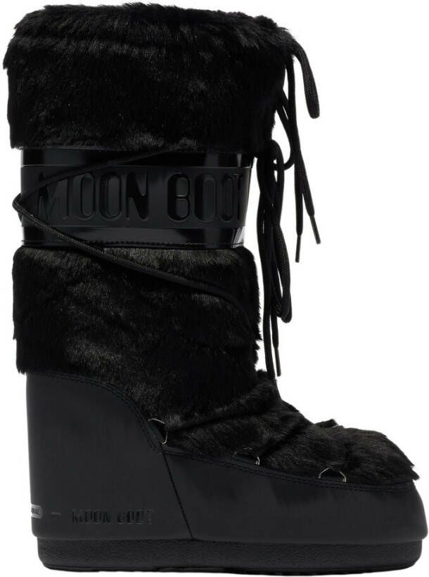 Moon boot Zwarte Instaplaarzen met Nepbont en Verstelbaar Trekkoord Black Dames - Foto 3