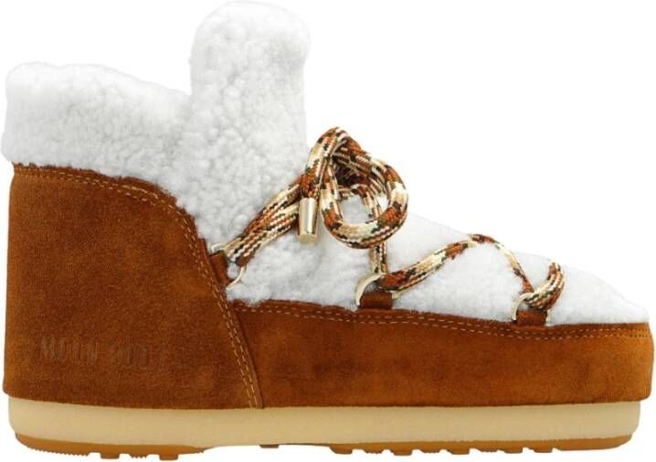 Moon boot Shearling Icon Pump in Whisky Off White Brown Dames