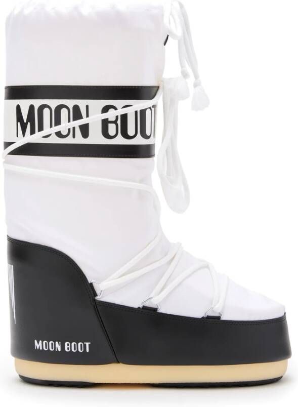 MOON BOOT Snowboots Dames Nylon Veter Snowboot 35 38 Nylon Wit - Foto 6