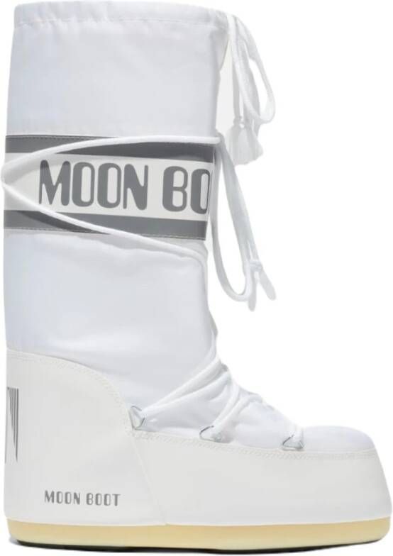Moon boot Waterdichte witte stoffen laarzen met trekkoord Wit Dames - Foto 3