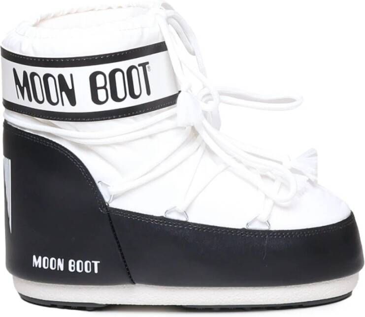 Moon Boot Witte Winterlaarzen Veters PVC Details