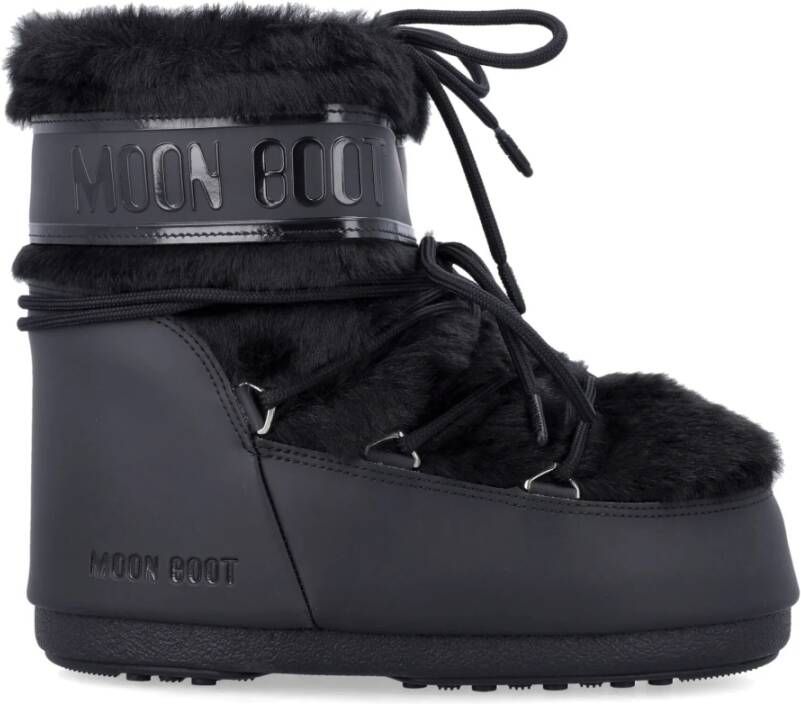 Moon boot Icon Low snowboot met imitatiebont en waterafstotende coating