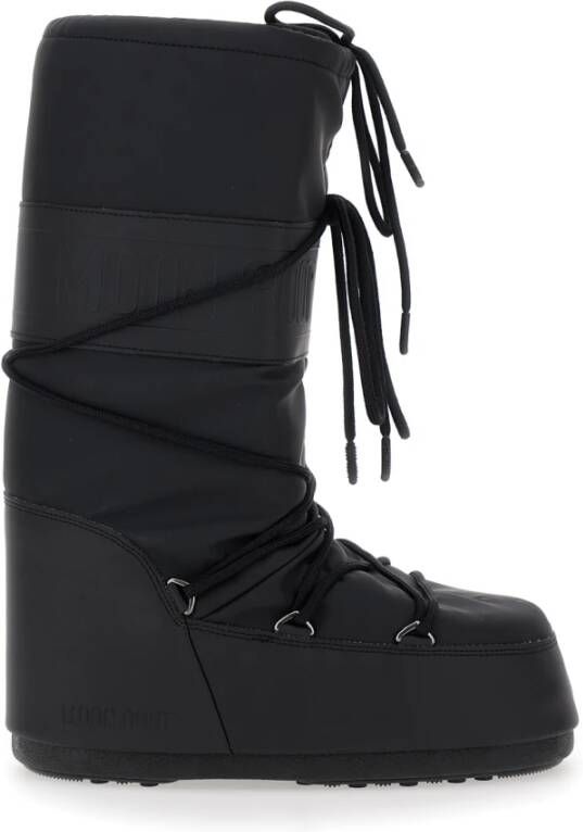 Moon Boot Zwarte Icon Rubber Winterlaarzen