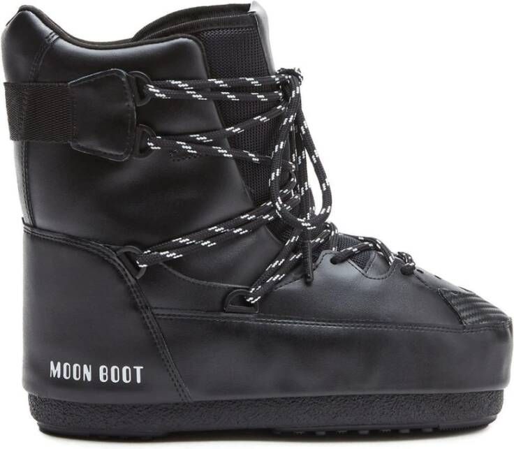 Moon boot Zwarte Logo Laarzen met Verstelbare Veters Black Dames