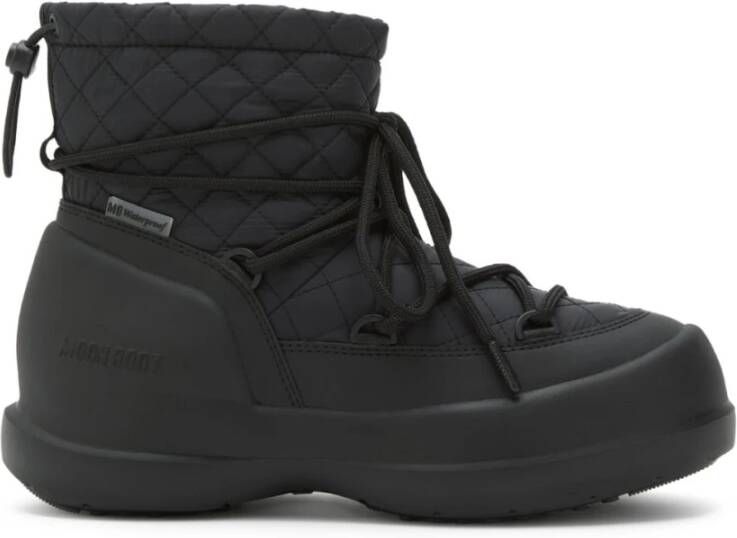 Moon Boot Zwarte platte schoenen voor vrouwen