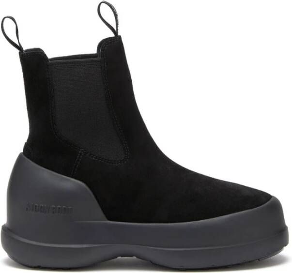 Moon Boot Zwarte suède Chelsea boots