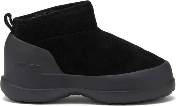 moon boot Zwarte Suède Enkellaarzen voor Dames Black Dames