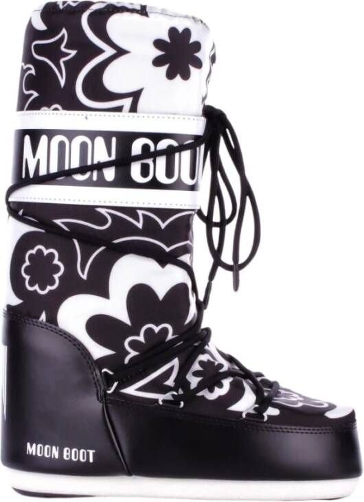 moon boot Zwarte Winterlaarzen met Nylon Bovenwerk Black Dames