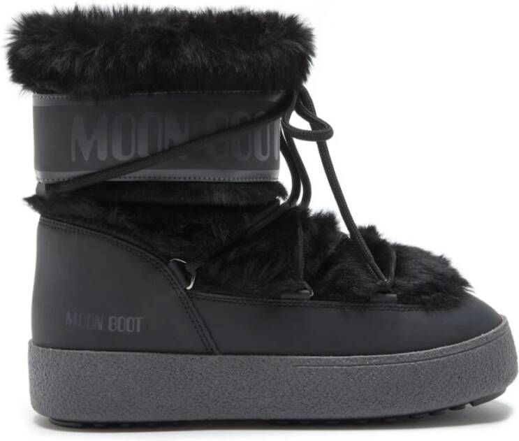 MOON BOOT Snowboots Dames Ltrack Faux Fur Textiel Zwart