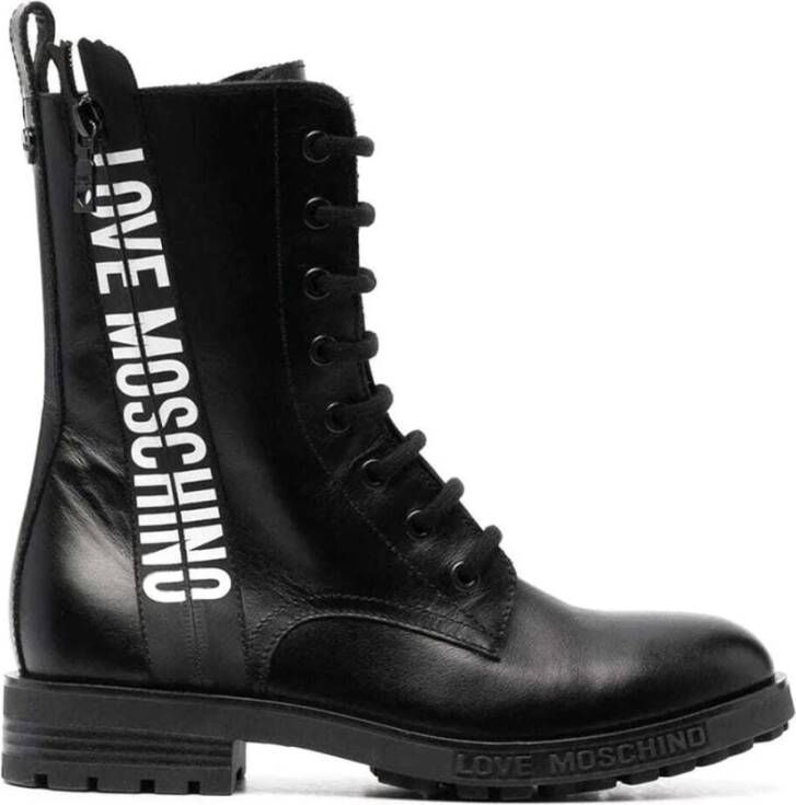 Love Moschino Stoere Veterschoenen voor Dames Zwart Dames