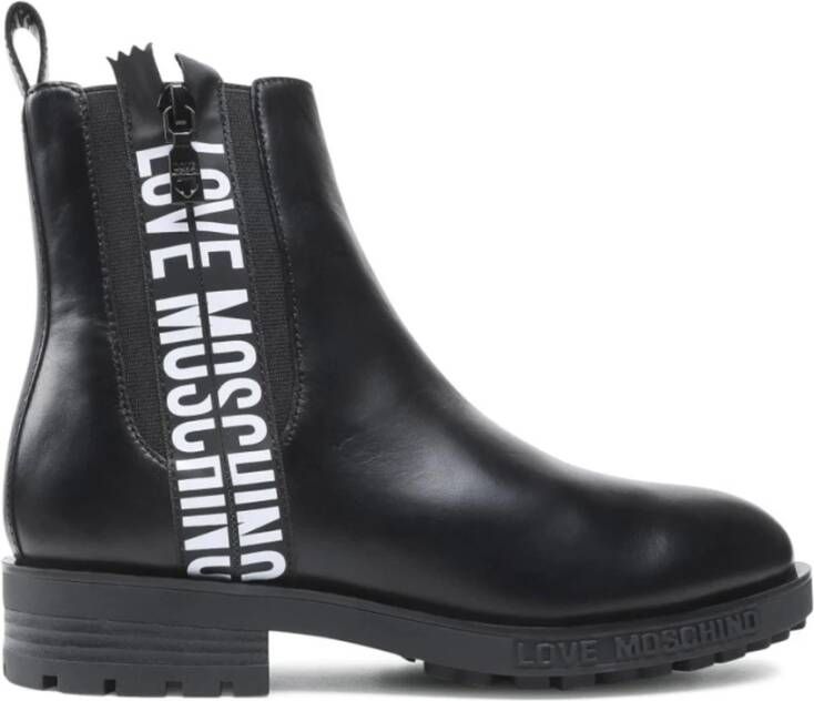 Love Moschino Chelsea laarzen met logoband Zwart