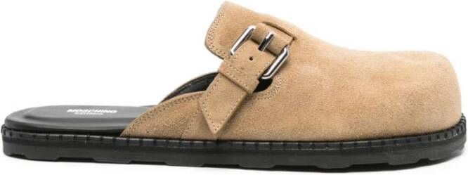 Moschino Beige Sandalen met Gesp Sluiting