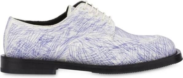 Moschino Blauwe Derby Schoenen met Scribble Print