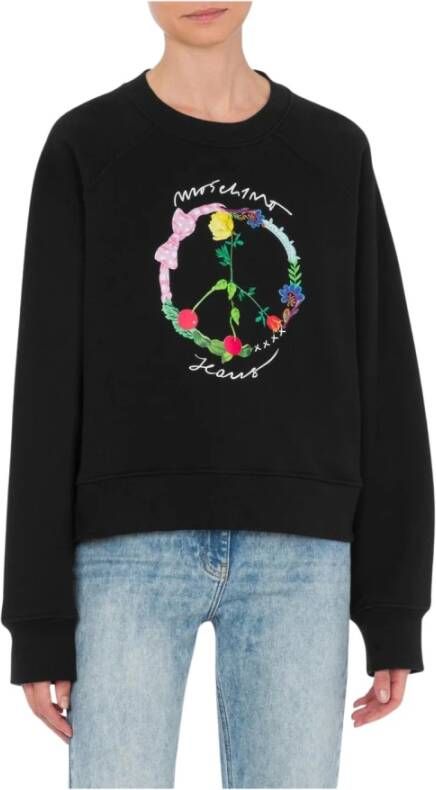 Moschino Bloemsymbool Print Katoenen Sweatshirt