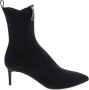 Moschino Logo Label Puntige Enkellaarzen Black Dames - Thumbnail 1