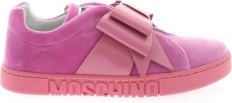 Moschino Bow Velvet Sneakers Roze Pink Dames