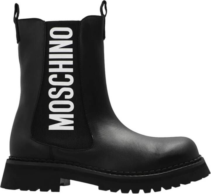 Moschino Chelsea -laarzen met logo Zwart Dames