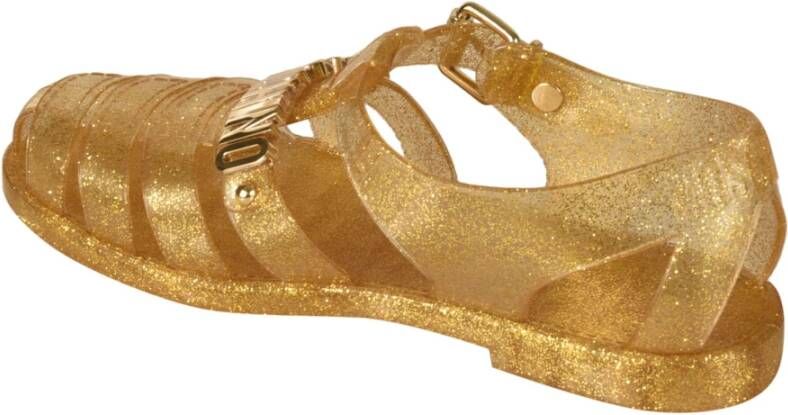 Moschino Gouden platte schoenen Yellow Dames
