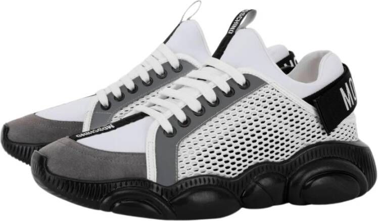 Moschino Couture Teddy Sneaker Wit Grijs Refl White Heren