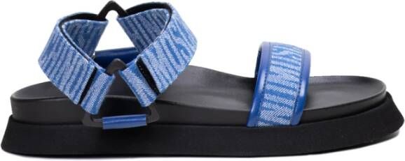 Moschino Denim Logo Sandalen Blue Heren