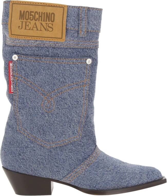 Moschino Denim Texano Laarzen Blue Dames