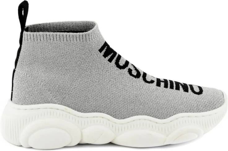 Moschino Grijze Zwarte Lage Sneakers Gray Dames