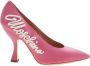 Moschino Roze Leren Logo Puntige Pumps Pink Dames - Thumbnail 1