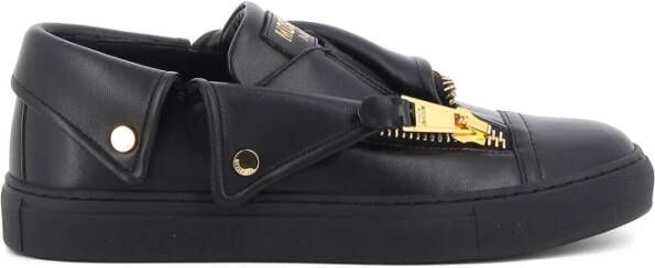 Moschino Iconische Biker Slip-Ons Black Dames