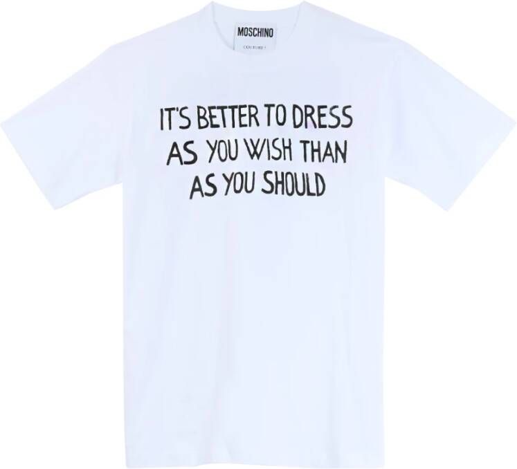 Moschino Katoenen T-shirt met korte mouwen en sloganprint