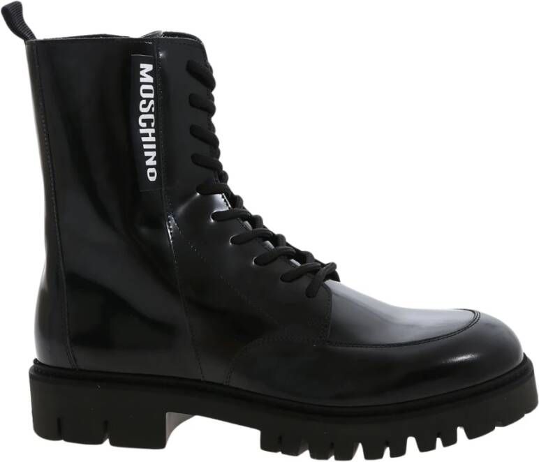 Moschino Lace-up Boots Black Heren