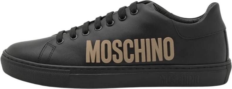 Moschino Lage Zwarte Tan Sneakers Black Heren