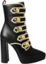 Moschino Leren Enkellaarsjes met Puntige Neus Black Dames - Thumbnail 1