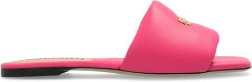 Moschino Leren slides Pink Dames