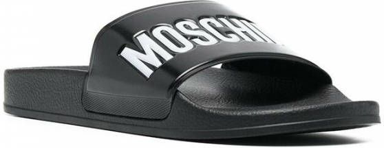 Moschino Slippers met open neus Zwart - Foto 3