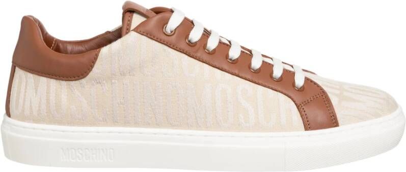Moschino Logo Sneakers Beige Heren