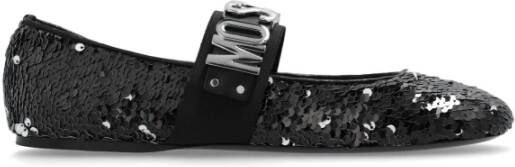 Moschino Loafers Degradè Sequins Ballerina in zwart