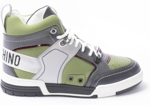 Moschino Militair Groene Hoge Sneakers Multicolor Heren