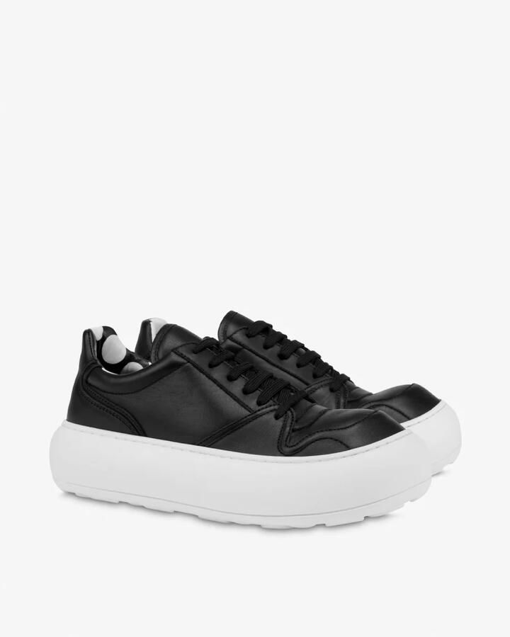 Moschino Zwarte Leren Panel Sneaker - Foto 3