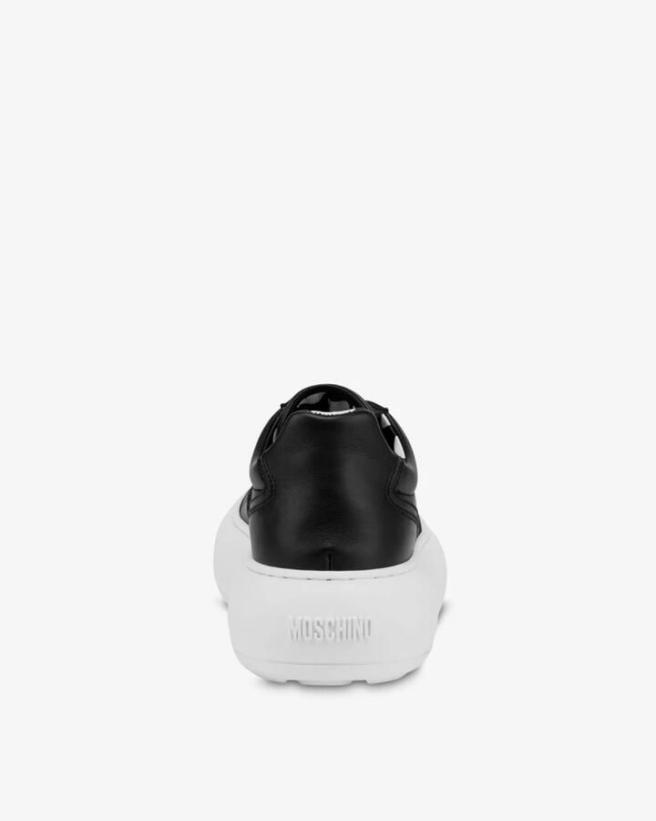 Moschino Zwarte Leren Panel Sneaker - Foto 4