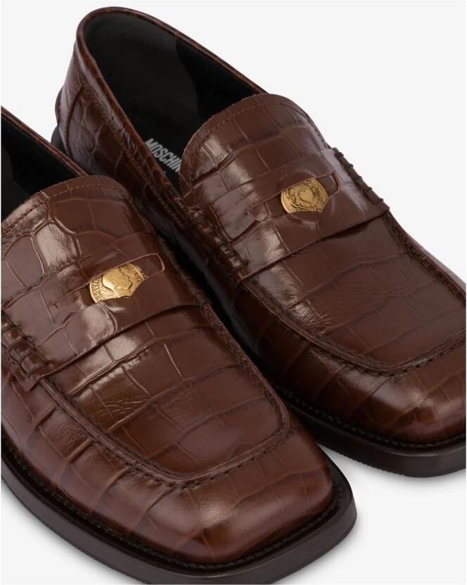 Moschino Coconut print kalfsleren loafers - Foto 2