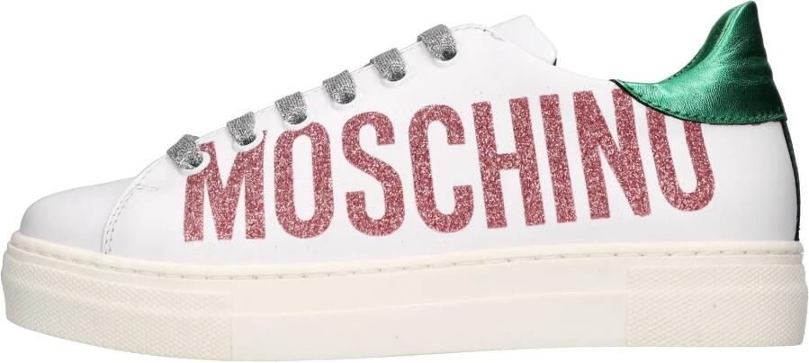 Moschino Glitter-detail Leren Sneakers