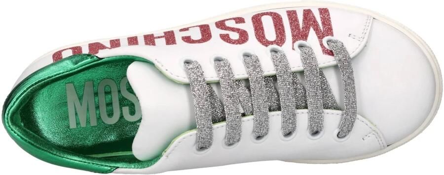 Moschino Glitter-detail Leren Sneakers - Foto 2