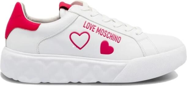Love Moschino Leren Sneaker White Dames
