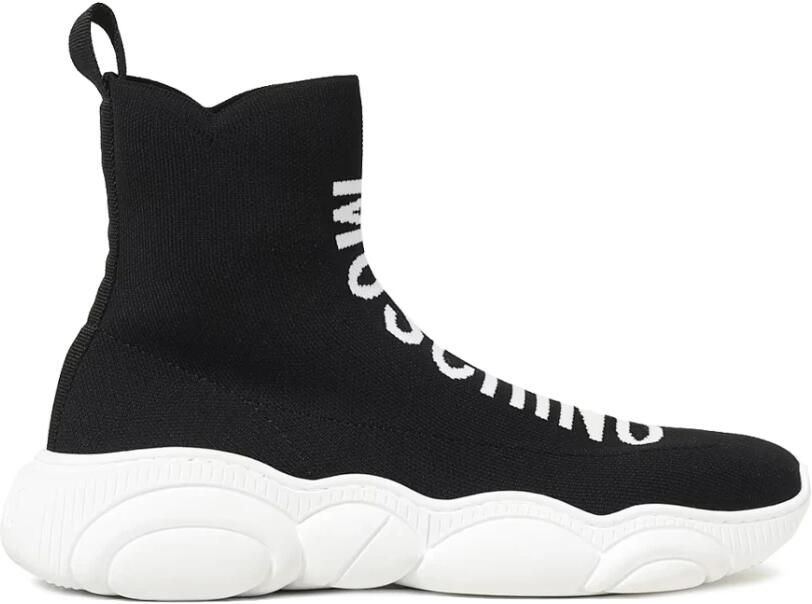 Moschino Zwarte hoge sok sneakers Black Dames
