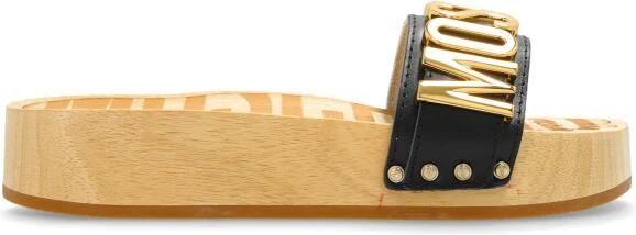 Moschino Klompjes met houten plateauzool