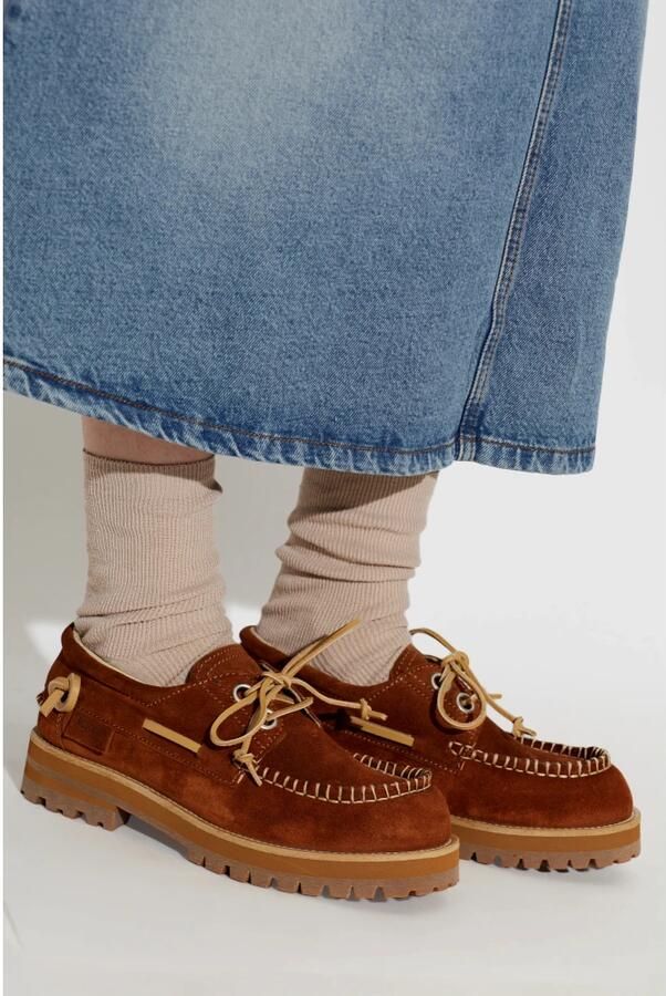 Moschino Loafers met suède en rijgstiksels - Foto 2